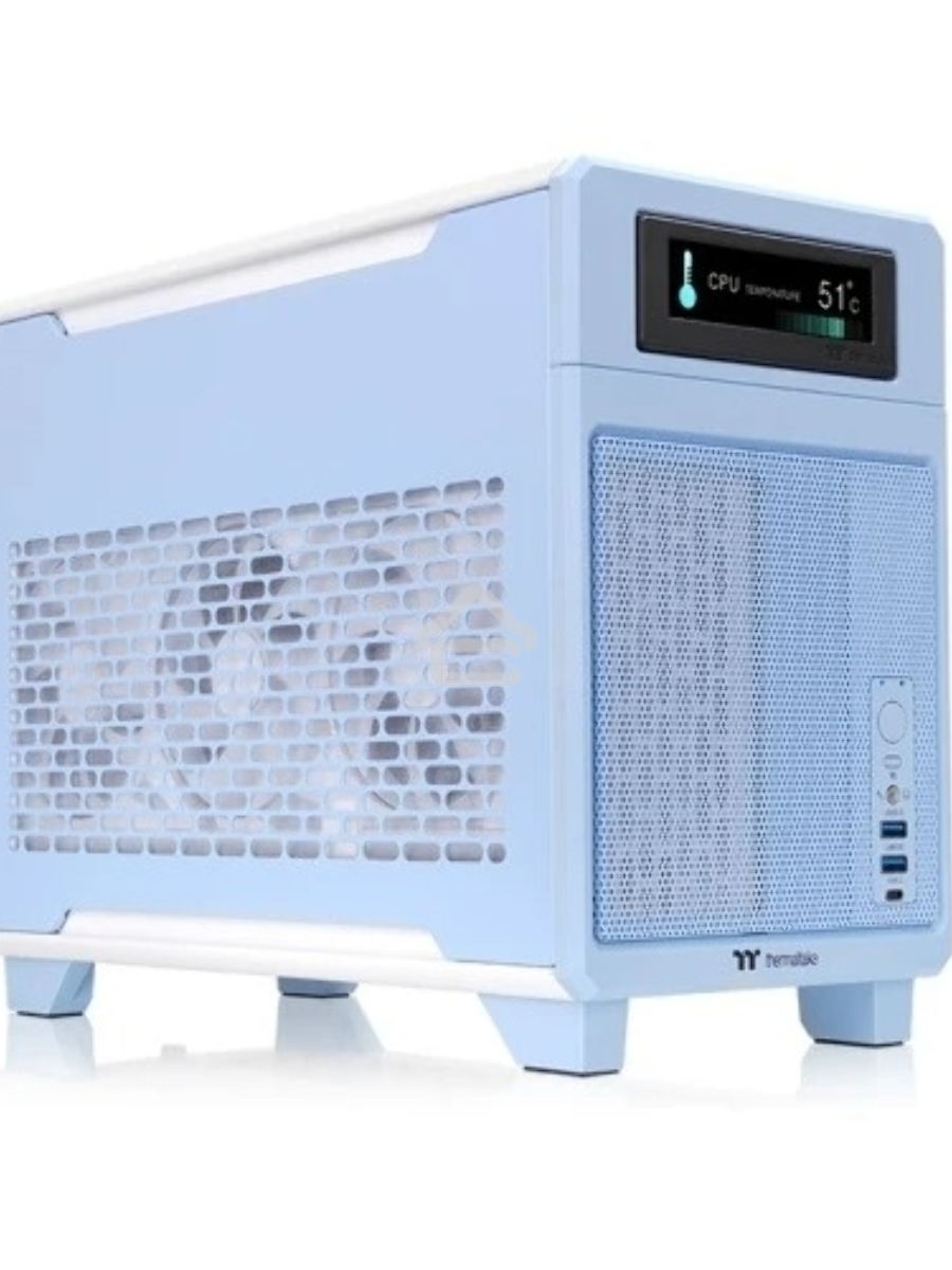 Корпус Thermaltake TR100, без БП, SFF, голубой, 0, 8x140mm 2x200mm