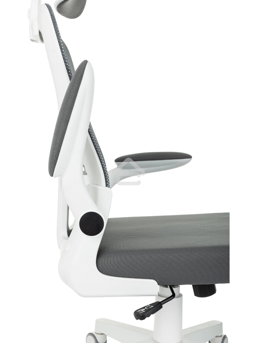 Кресло компьютерное Бюрократ ASTER NH-W TW-04 Neo Grey темно-серый, сетка/ткань, с подголов. крестов. пластик, пластик белый