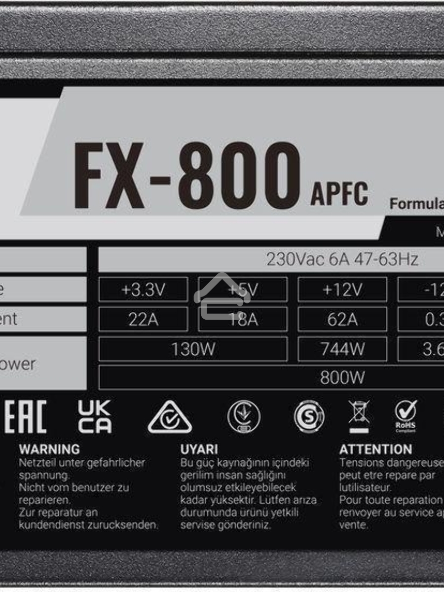Блок питания Aerocool / Formula FX-800 RTL, 800Вт, 120мм, черный