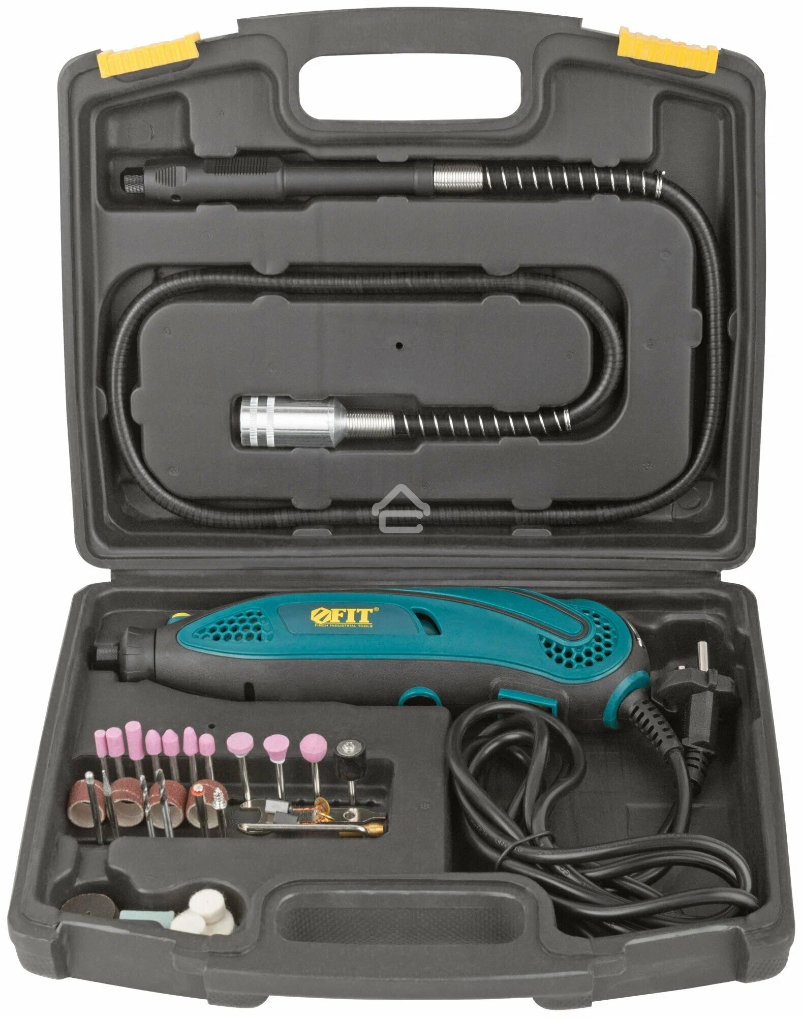 Прямошлифовальная машина (гравер) DG-137PL, 135 Вт, 10000-32000 об/мин, 2,4/3,2 мм, БС щеток, набор насадок, пластик. кейс