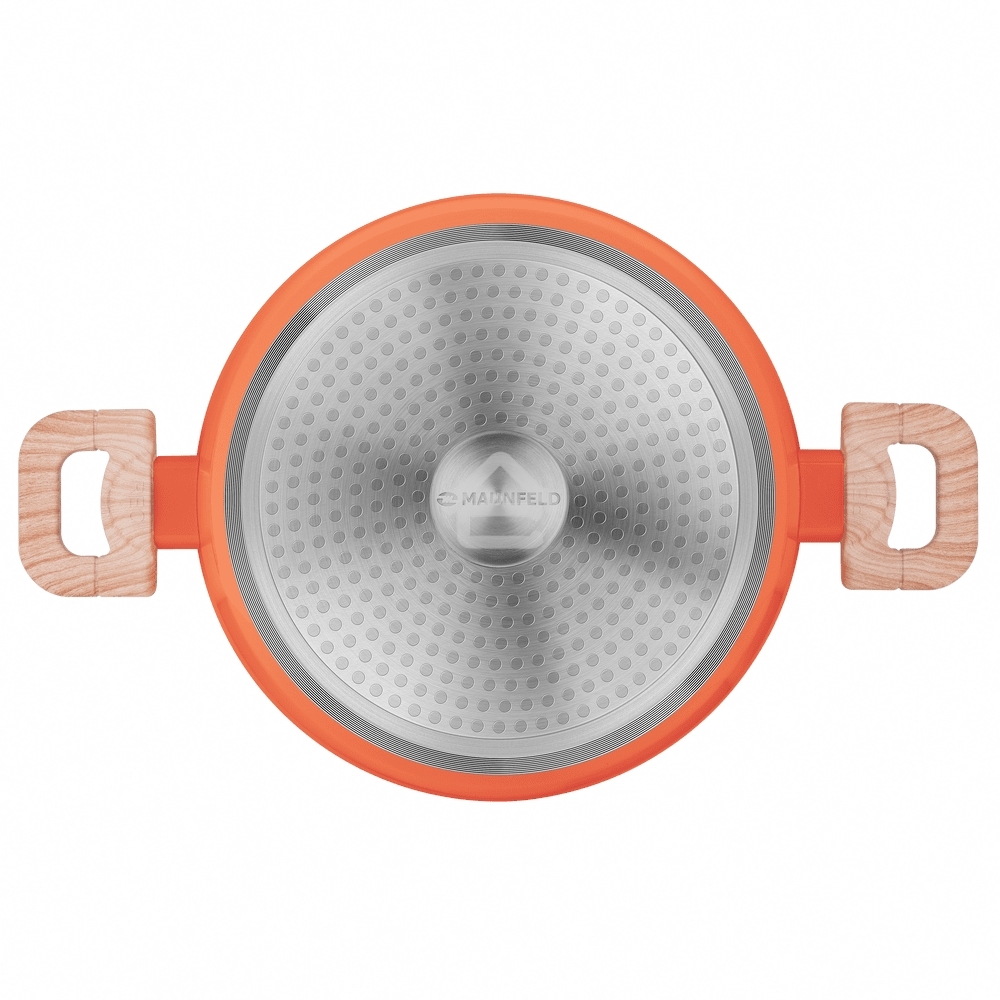 Кастрюля Maunfeld MARTA MCS41FA06CL из кованого алюминия со стеклянной крышкой, 24 см, 4,1 л.