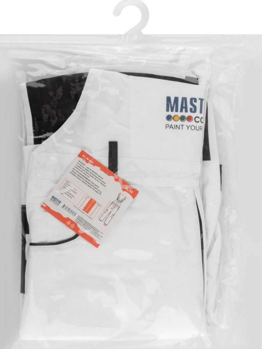 Полукомбинезон рабочий Master Color 30-8033 белый, 8 карманов, размер XL