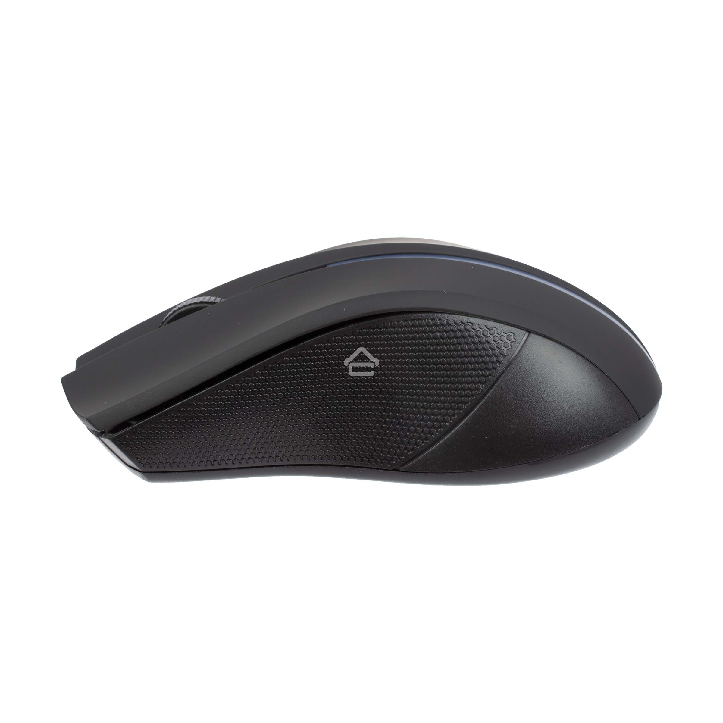 Мышь беспроводная HIPER HOMW-074 черный/синий, 1000 dpi, радиоканал, USB, кнопки - 3
