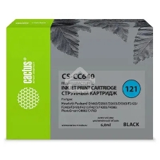 Картридж струйный Cactus CS-CC640 №121 черный (6 мл.) для HP DJ D1663/D2563/D2663/D5563/F2423/F2483/F2493/F4213/F4275/F4283/F4583/PS C4683/C4783