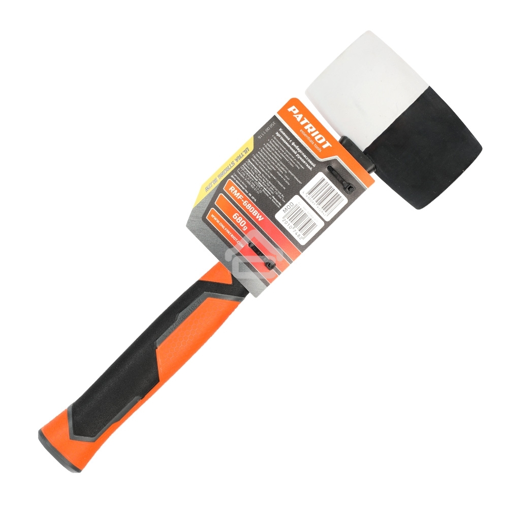 Киянка Patriot RMF-680BW черно-белая, с фиберглассовой рукояткой, 680г