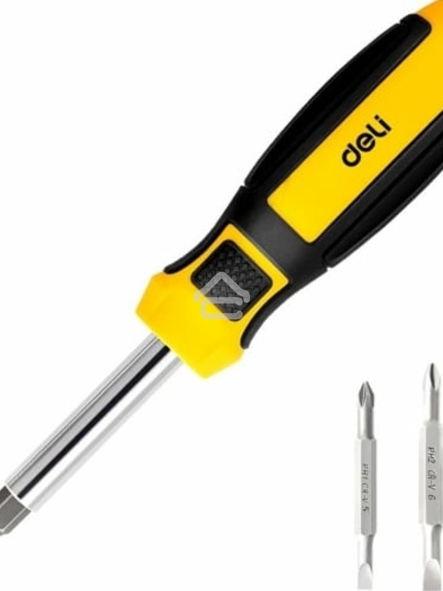 Многофункциональная отвертка 6-в-1 Deli DL260206 В комплекте биты SL5, SL6, PH1, PH2