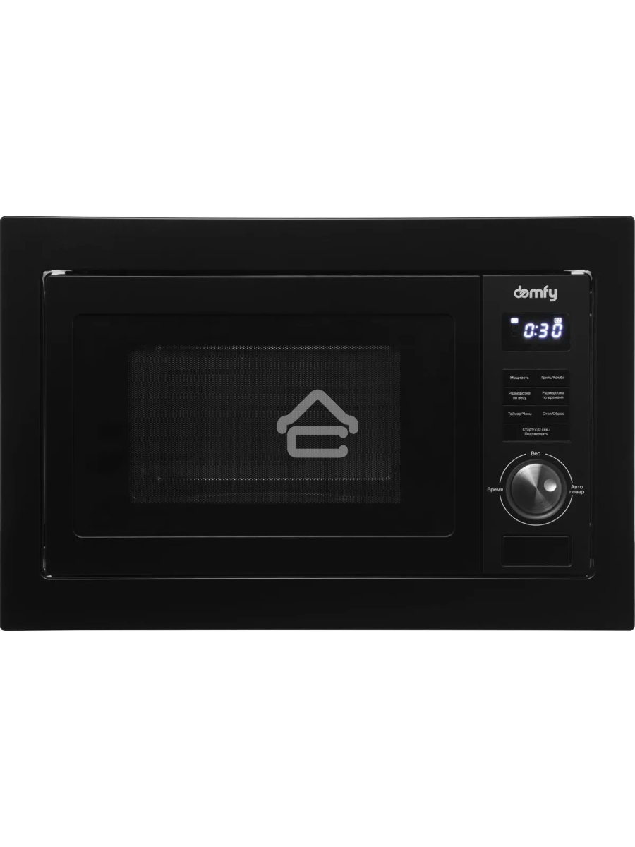 Микроволновая печь встраиваемая Domfy DM2540BW BG черный, 25 л, 900 Вт,  переключатели - поворотный механизм/кнопки