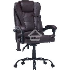 Кресло компьютерное Cactus CS-CHR-OC03M-BR темно-коричневый, эко.кожа, с подголовником