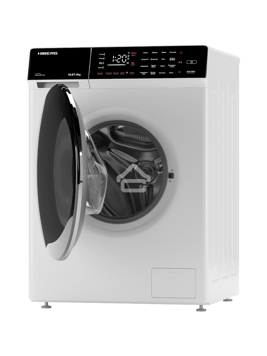Стирально-сушильная машина HIBERG i-DDQ9-10714 W белый загр. фронтальная макс.: 10,5 кг 1400 об/мин класс: А+++