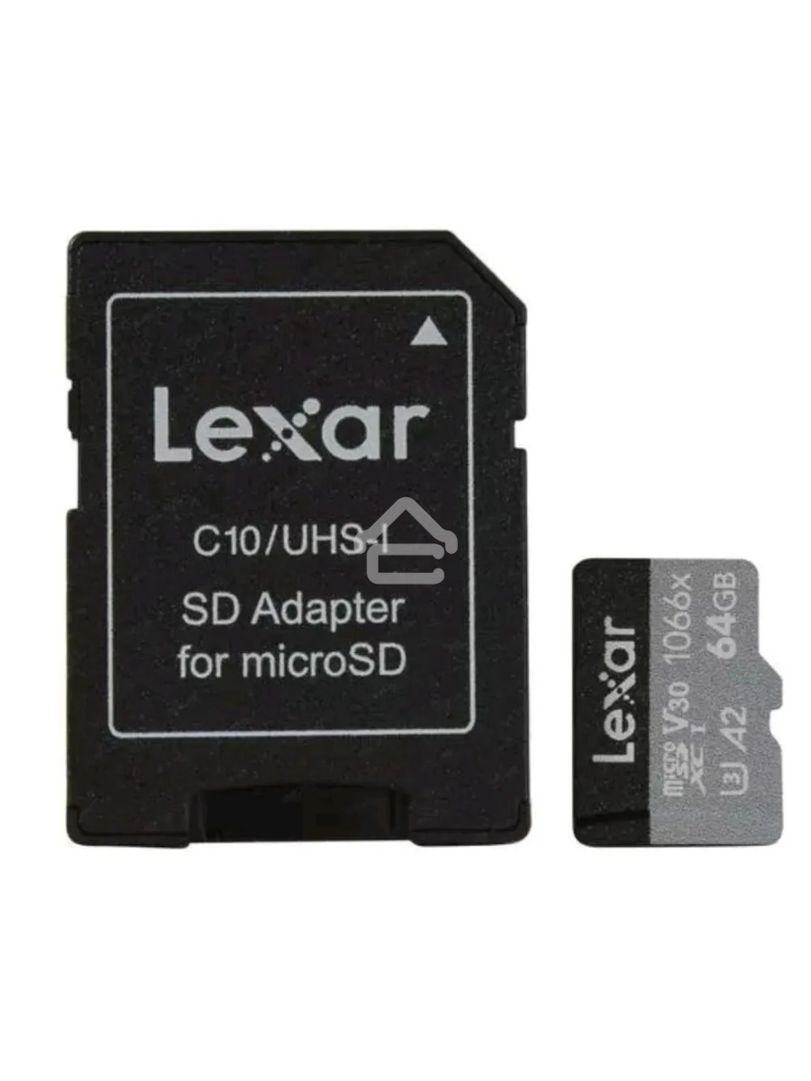 Карта LEXAR Professional 1066x 64GB microSDHC/microSDXC UHS-I Card SILVER Series with adapter