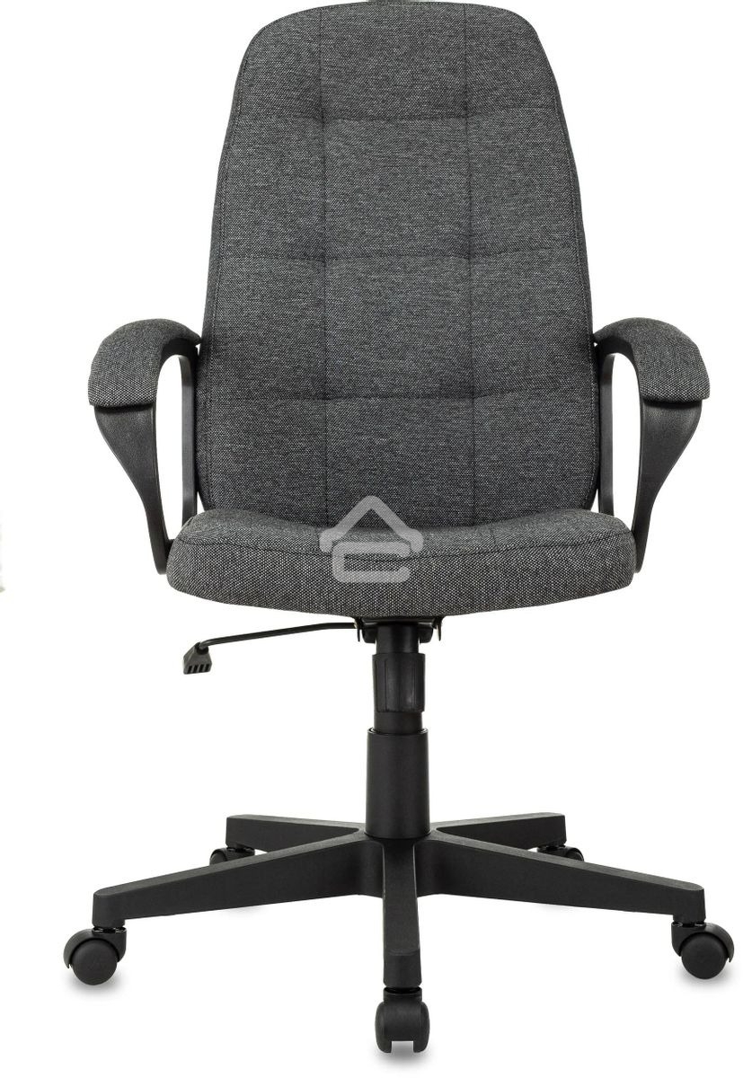Кресло руководителя Бюрократ CH 002 Fabric 3C1 серый, крестов. пластик