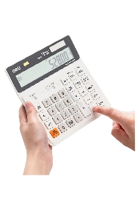 Калькулятор бухгалтерский Deli EM01010 белый 12-разр.
