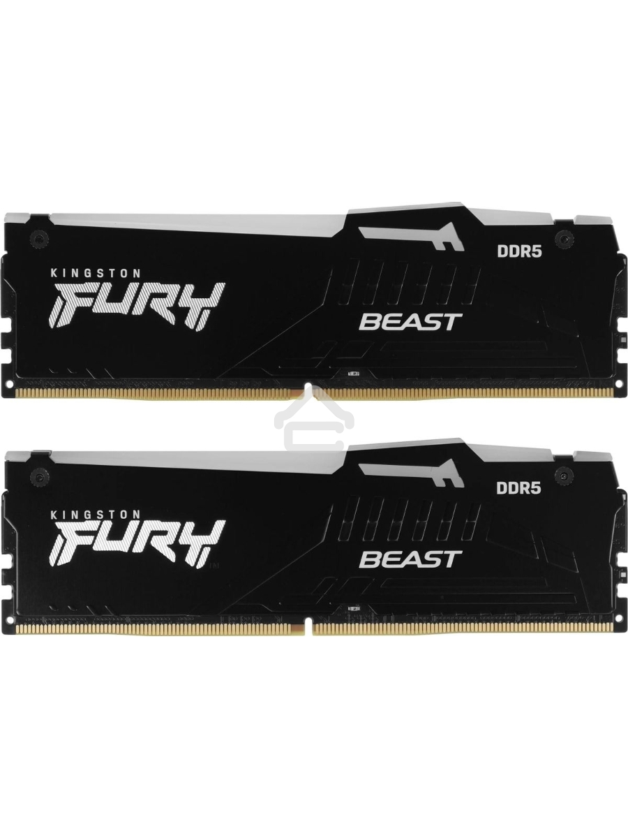 Оперативная память Kingston Fury Beast Expo, DDR5, 16GB (2x8GB), 5200MHz, CL36, DIMM, с радиаторами, RGB, черный
