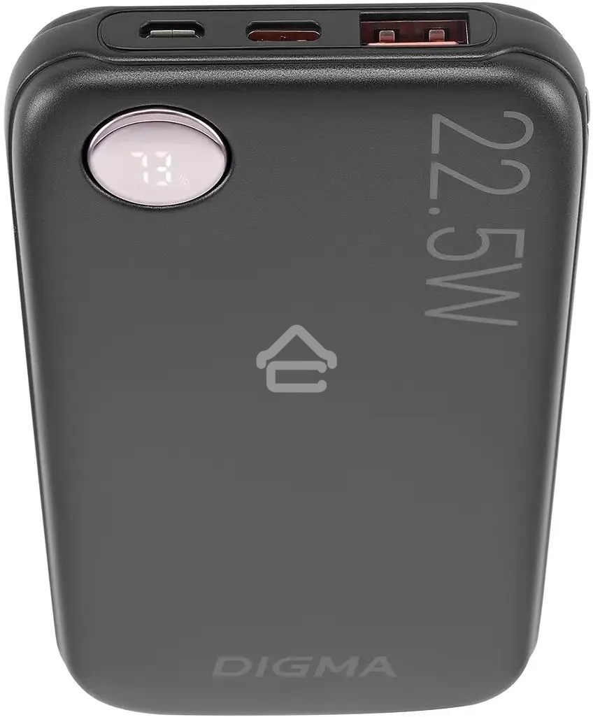Портативный аккумулятор Digma DGPF10B 10000mAh QC3.0/PD3.0 22.5W 3A USB-A/USB-C черный
