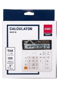 Калькулятор бухгалтерский Deli EM01010 белый 12-разр.