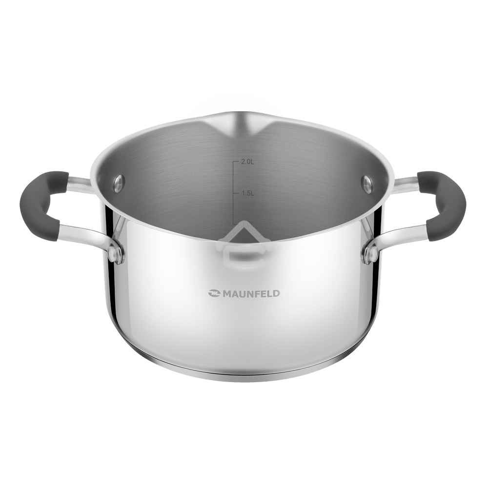 Кастрюля Maunfeld LAURA MCS31S08GR из нержавеющей стали со стеклянной крышкой, 20 см, 3,1 л.