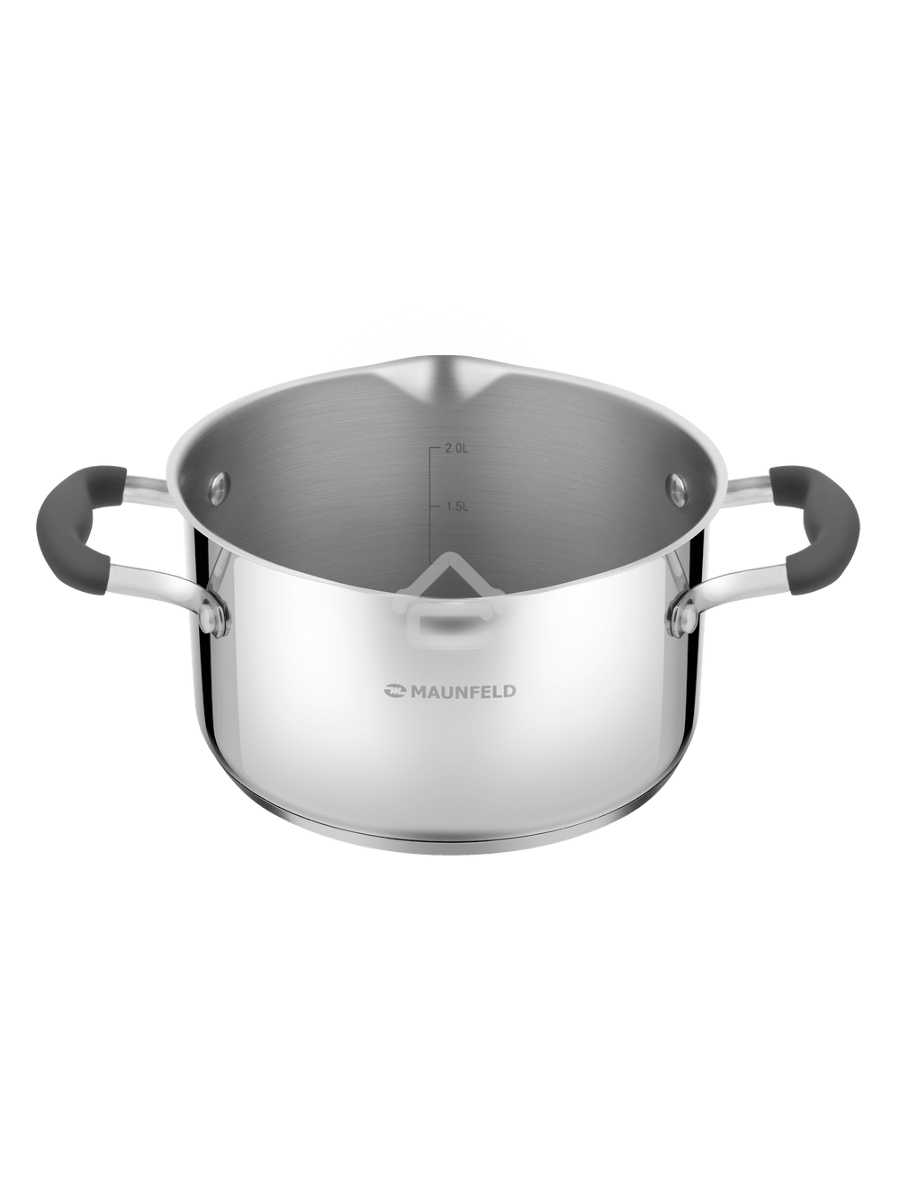 Кастрюля Maunfeld LAURA MCS31S08GR из нержавеющей стали со стеклянной крышкой, 20 см, 3,1 л.