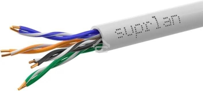 Кабель сетевой информационный Suprlan 01-0332-1, cat.5e U/UTP, 4 пары, 24AWG, PVC, внутренний, 100м, серый