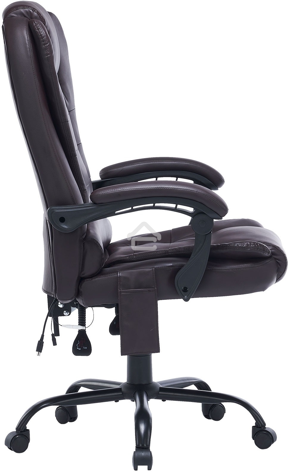 Кресло компьютерное Cactus CS-CHR-OC03M-BR темно-коричневый, эко.кожа, с подголовником