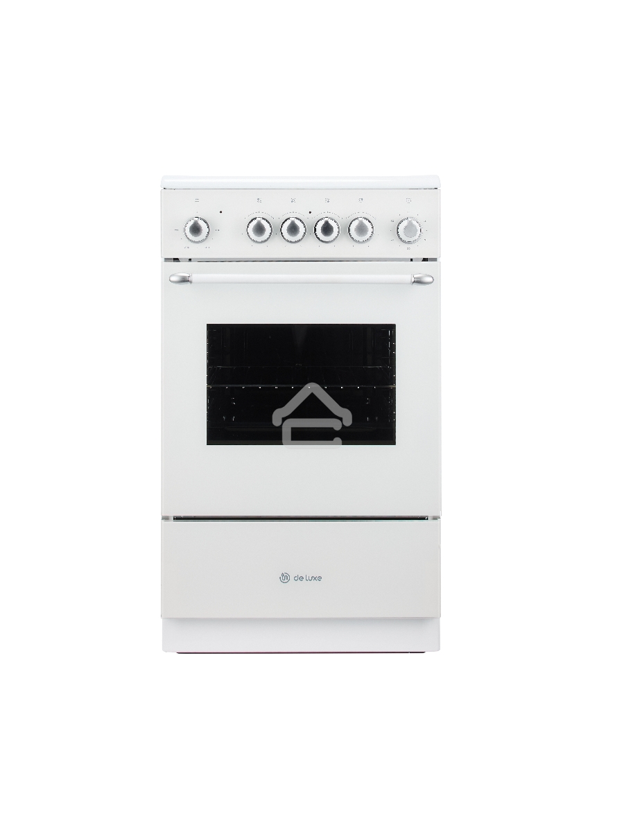 Плита электрическая De Luxe 506004.23ЭС-120 белый, конфорок 4 шт, духовка 54 л, 50 см x 87 см x 60 см
