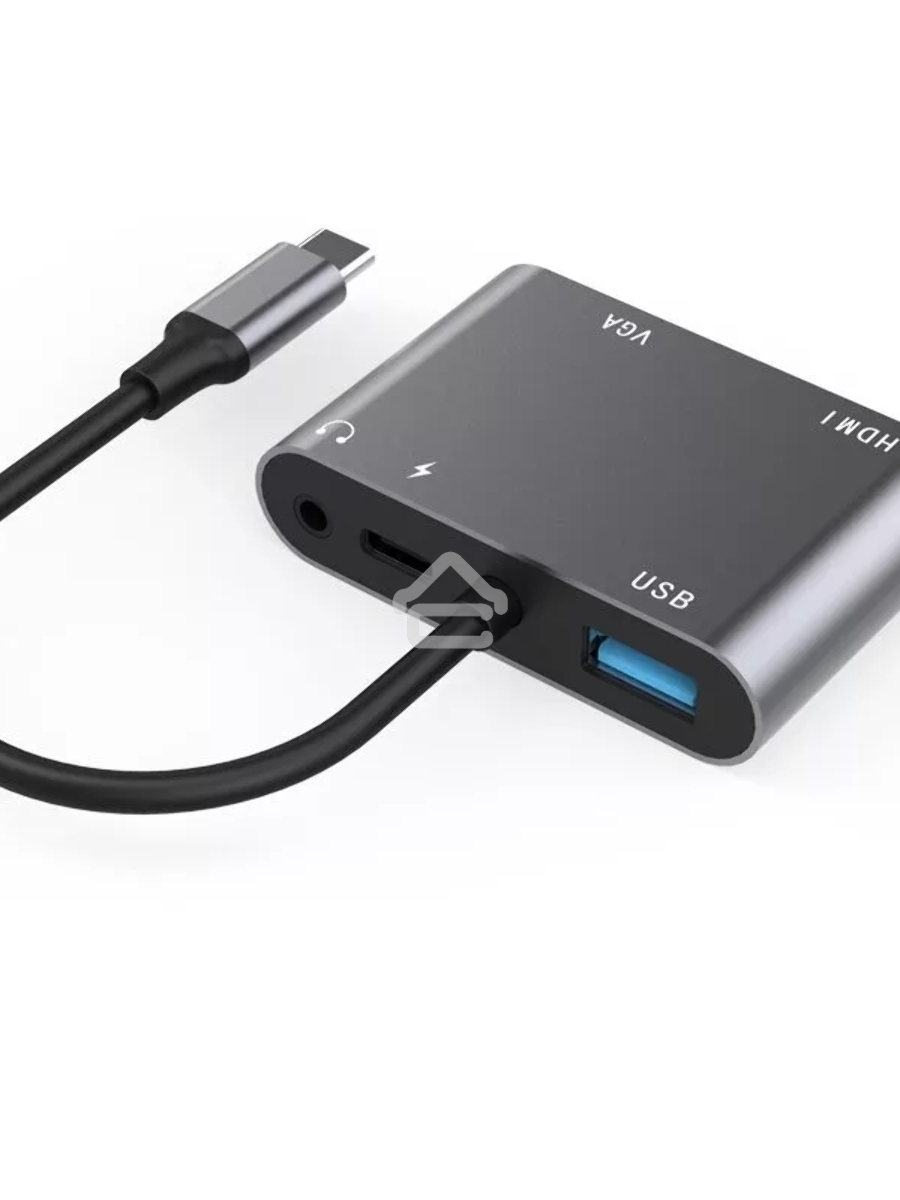 Адаптер USB Type-Cm-->VGA, HDMI 4k*30Hz, USB3.0, PD, Audio,iOpen (Aopen/Qust/VCOM)<ACU4511>
