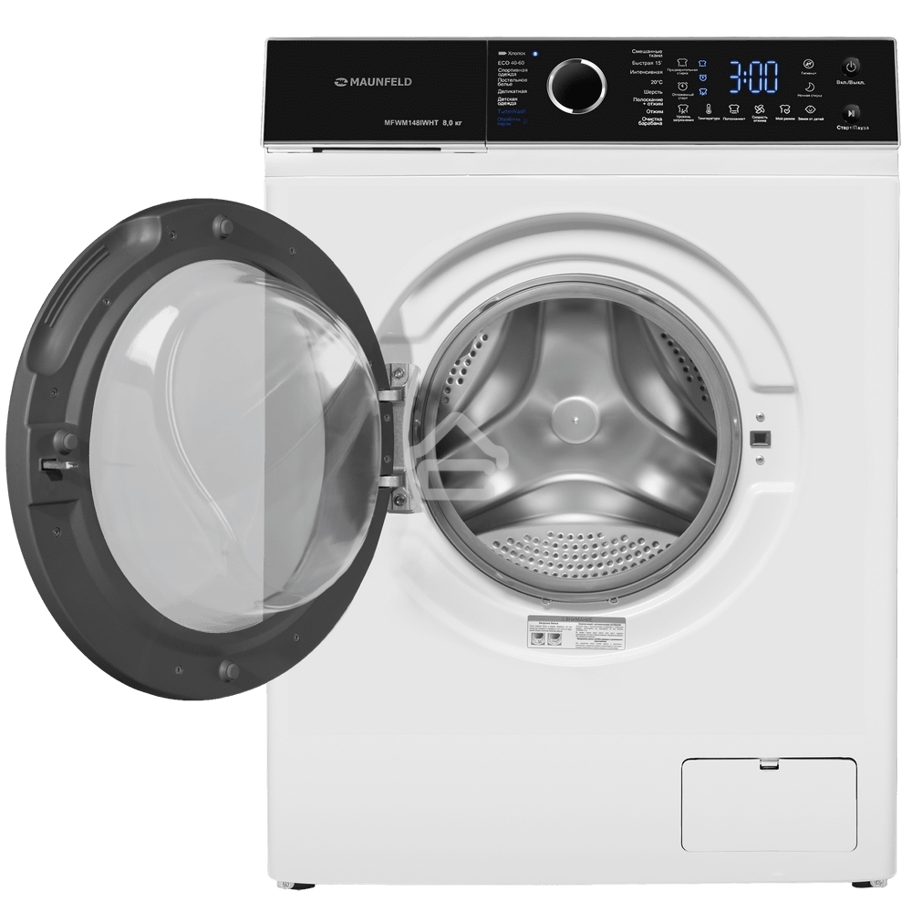 Стиральная машина c инвертором и паром Maunfeld MFWM148IWHT белый, загрузка фронтальная 8 кг, 1400 об/мин, класс: A+++