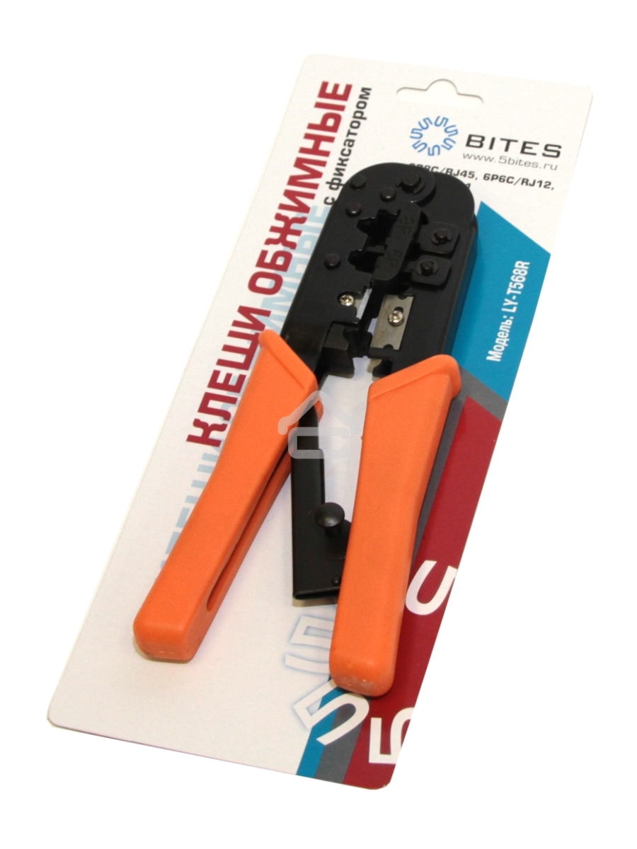 Монтажный инcтрумент 5bites Клещи LY-T568R обжимные для 8Р8С/RJ46, 6P6C/RJ12, 6P4C/RJ11 с фиксатором