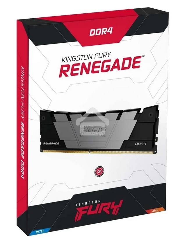 Оперативная память Kingston Fury Renegade, DDR4, 128GB (4x32GB), 3200MHz, CL16, DIMM, радиатор, черный