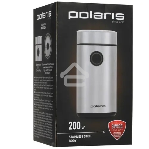 Кофемолка Polaris PCG-2016 200вт, 50гр. нержавеющая сталь
