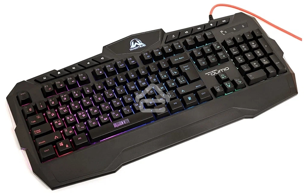 Игровой набор Qumo Wartime K51/M67, кл-ра проводная, 104+10 клавиш, подсветка RGB, мышь проводная, оптическая, RGB running, 1200/1600/2400/3200 dpi