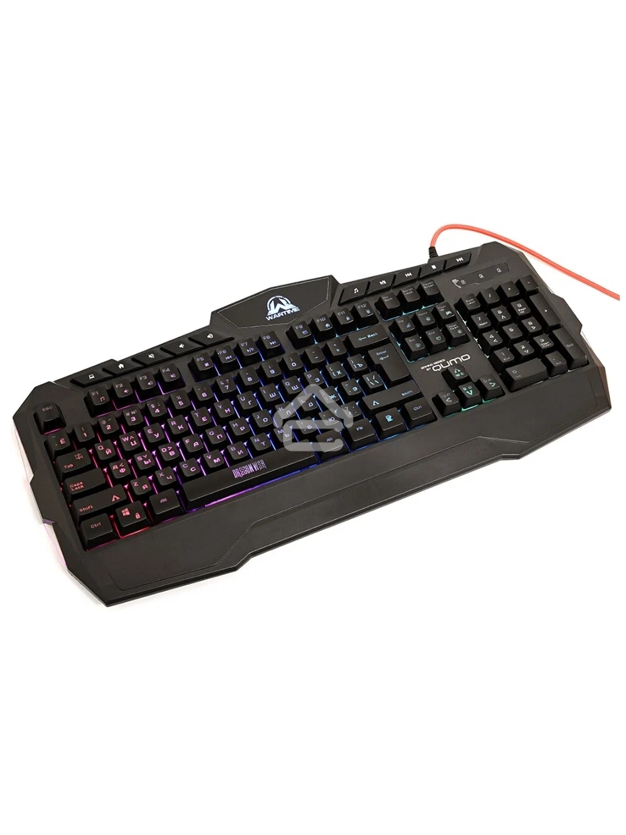 Игровой набор Qumo Wartime K51/M67, кл-ра проводная, 104+10 клавиш, подсветка RGB, мышь проводная, оптическая, RGB running, 1200/1600/2400/3200 dpi