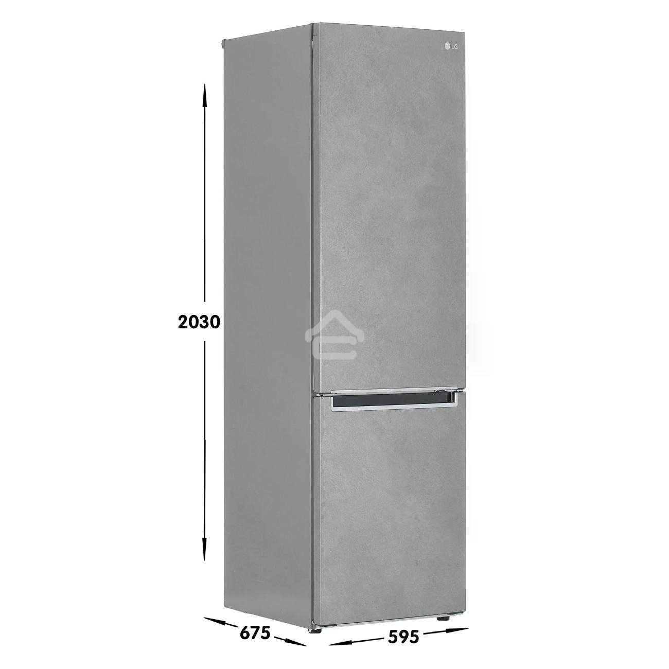 Холодильник LG GA-B509MCZL серый двухкамерный 277/107л морозилка снизу, No Frost