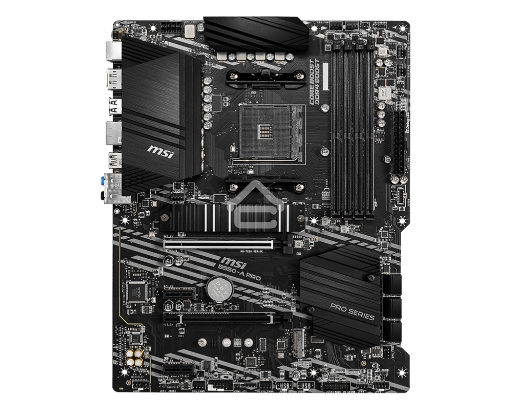 Материнская плата MSI B550-A PRO, AM4, AMD B550, 4xDDR4, 6xSATA, 2xM.2, 1xPCI-E 4.0 x16, 1xPCI-E 3.0 x16, 2xPCI-E x1, 1xHDMI, 1xDP, 1x 1Gb LAN, 4xUSB-A 2.0, 2xUSB-A 3.2 Gen 1, 1xUSB-A 3.2 Gen 2, 1xUSB-C 3.2 Gen 2, 6x3.5 мм, 7.1, ATX