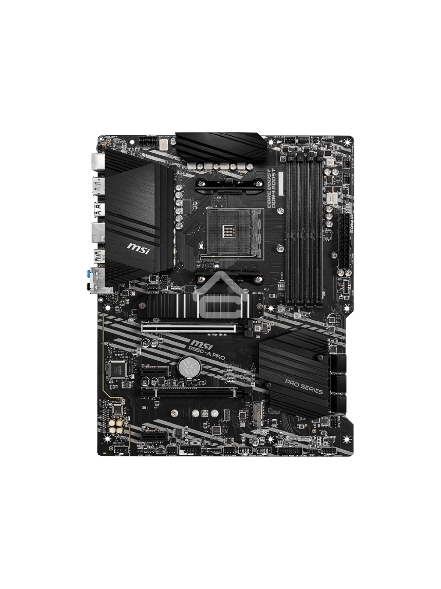 Материнская плата MSI B550-A PRO, AM4, AMD B550, 4xDDR4, 6xSATA, 2xM.2, 1xPCI-E 4.0 x16, 1xPCI-E 3.0 x16, 2xPCI-E x1, 1xHDMI, 1xDP, 1x 1Gb LAN, 4xUSB-A 2.0, 2xUSB-A 3.2 Gen 1, 1xUSB-A 3.2 Gen 2, 1xUSB-C 3.2 Gen 2, 6x3.5 мм, 7.1, ATX