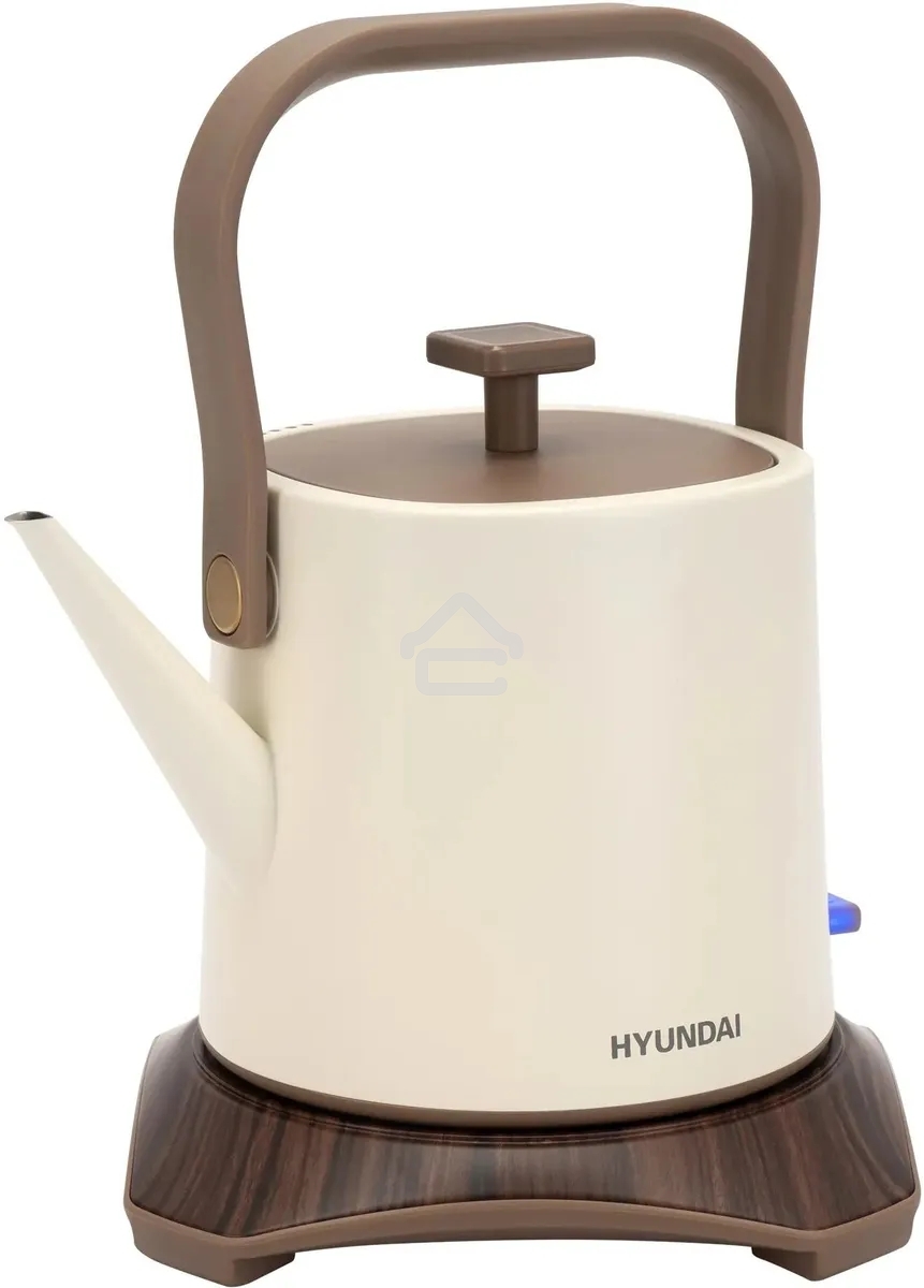 Чайник электрический Hyundai HYK-S2043 0,6 л, 1000 Вт, кремовый/коричневый
