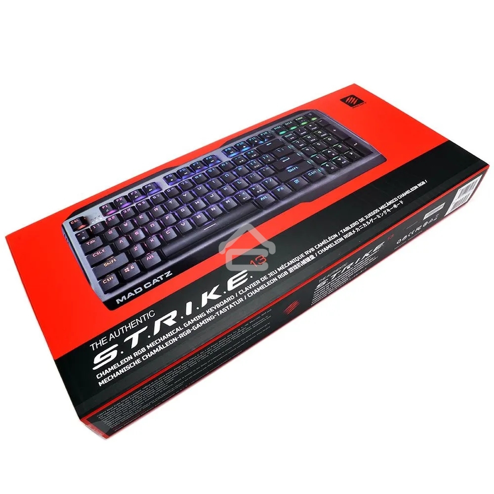 Клавиатура проводная игровая Mad Catz S.T.R.I.K.E. 13 US БЕЗ РУССКОЙ РАСКЛАДКИ черная (CHERRY MX RED Switch, 96 кл., RGB подсветка, USB)