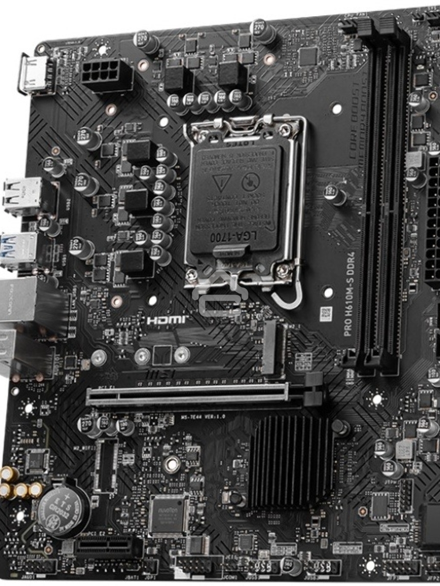Материнская плата MSI PRO H610M-S DDR4, LGA 1700, Intel H610, 2xDDR4, 2xSATA, 1xM.2, 1xPCIe 4.0 x16, 1xPCIe 3.0 x1, 1xHDMI, 1x1Gb LAN, 4xUSB 2.0, 2xUSB 3.2 Gen 1, 3x3.5 мм, 7.1, Micro-ATX