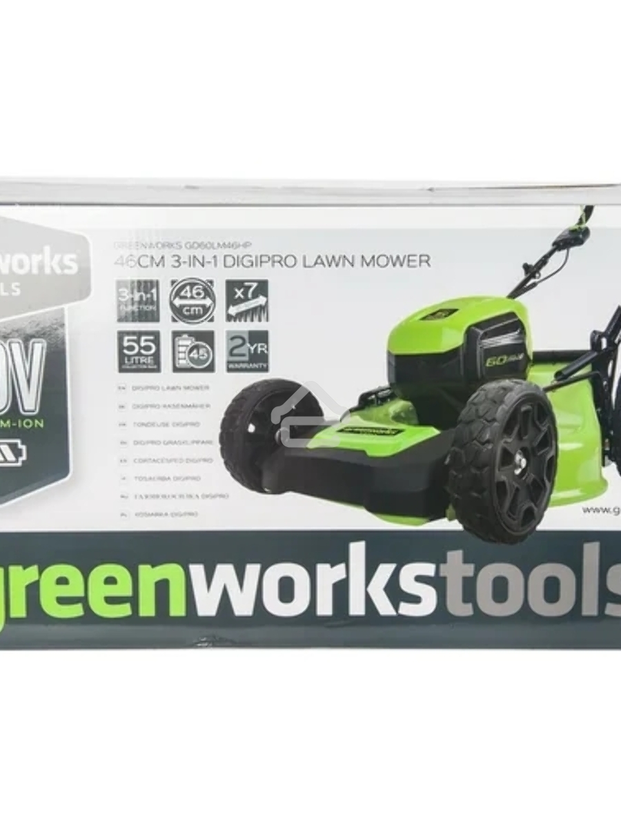 Газонокосилка аккумуляторная  GreenWorks GD60LM46HPK4, 60V, 46 см, бесщеточная, с 1хАКБ 4 А.ч. и ЗУ (2502807UB)