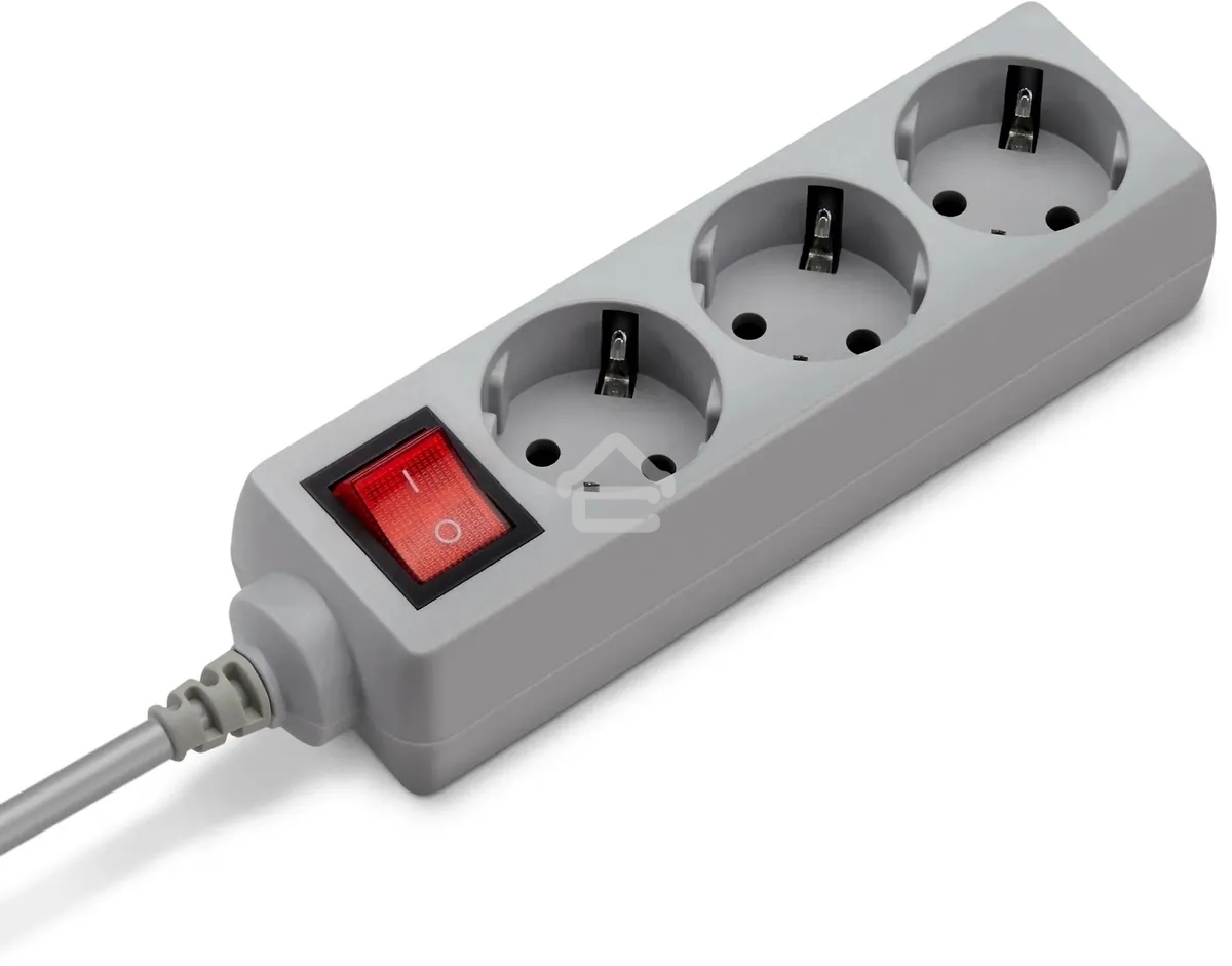 Сетевой фильтр Buro 300SL-1-G 1м, 3 розетки, серый (пакет ПЭ)