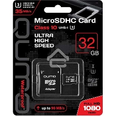 Флеш карта QUMO MicroSDHC 32Gb Сlass 10 UHS-I U3,3.0, адаптер в комплекте SD, черно-красная картонная упаковка (QM32GMICSDHC10U3) Флеш карта QUMO MicroSDHC 32Gb Сlass 10 UHS-I U3,3.0, адаптер в комплекте SD, черно-красная картонная упаковка (QM32GMICSDHC10U3)