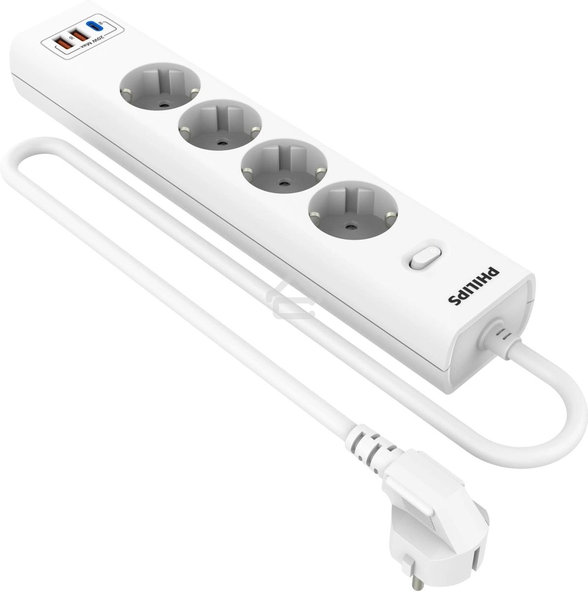 Сетевой фильтр Philips CHP4346WC/51, 5м, 4 розетки, белый