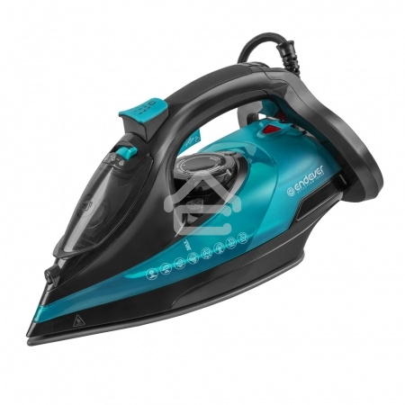 Утюг электрический Endever Delta-227 черный/лазурно-синий, 2400 Вт, подача пара 50 г/мин, паровой удар 150 г/мин, 10 шт/уп