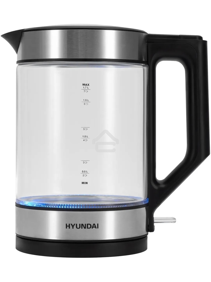 Чайник электрический Hyundai HYK-G4015 1.9л. 2200Вт черный/серебристый корпус: стекло