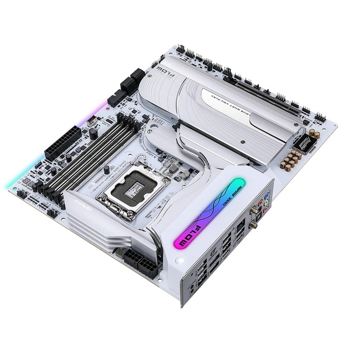 Материнская плата Colorful iGame Z890 FLOW V20, LGA 1851, Intel Z890, 4xDDR5, 5xM.2, 4xSATA, 2xPCIe 5.0 x16, 1xPCIe 4.0 x4, 1xHDMI, 1xDP, 1x 2.5Gb LAN, 4xUSB-A 3.2 Gen 2, 2xUSB-C 3.2 Gen 2, 1xUSB-C 3.2 Gen 2x2, 5x3.5 мм, 7.1, ATX