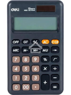 Калькулятор карманный Deli EM120BLACK черный 12-разр.