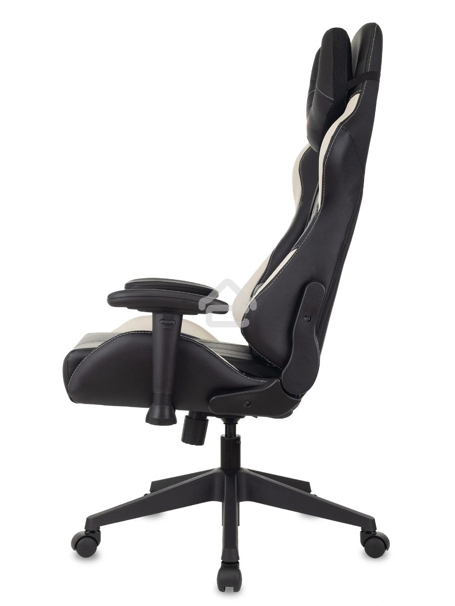 Кресло игровое Бюрократ VIKING 5 AERO WHITE черный/белый искусственная кожа
