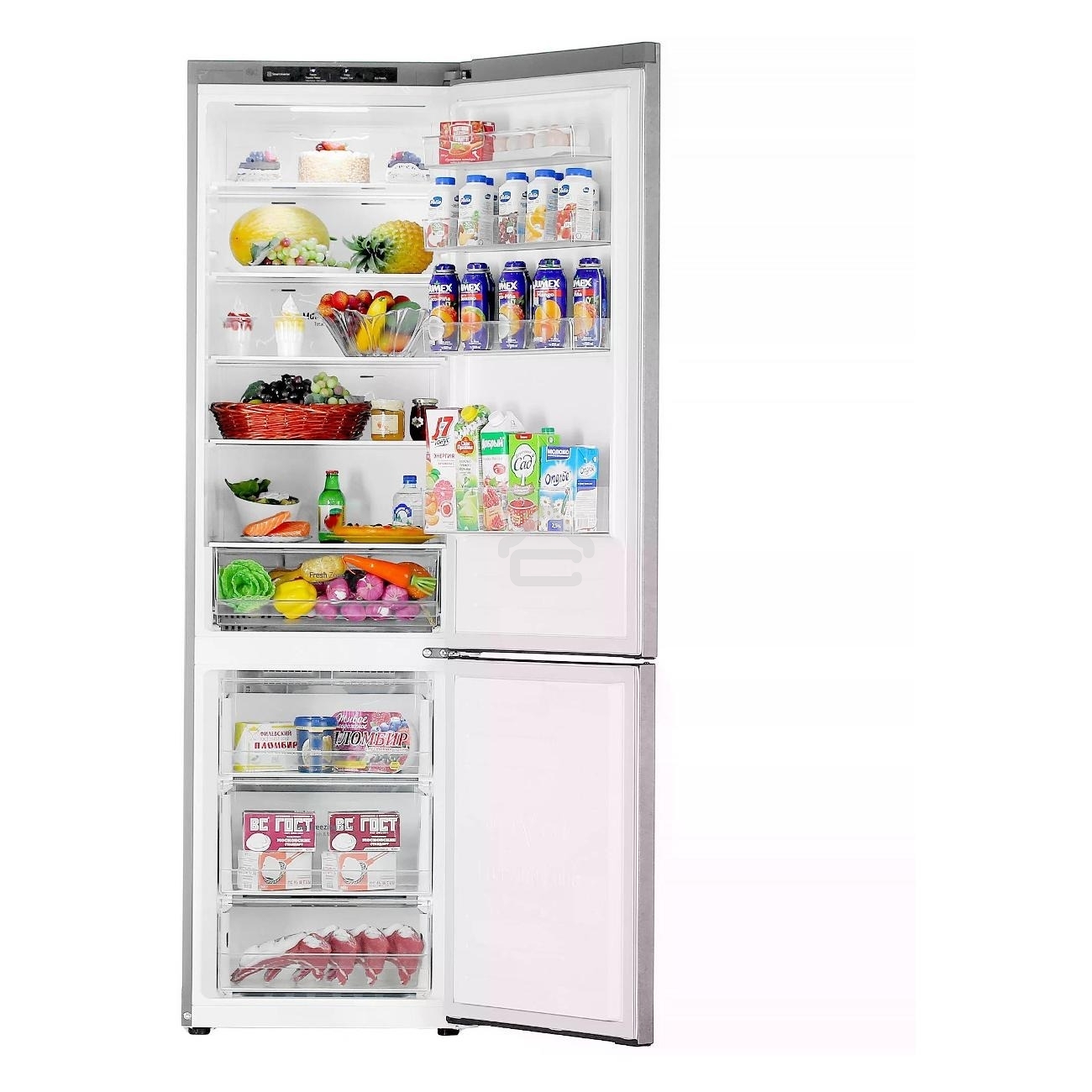 Холодильник LG GA-B509MCZL серый двухкамерный 277/107л морозилка снизу, No Frost