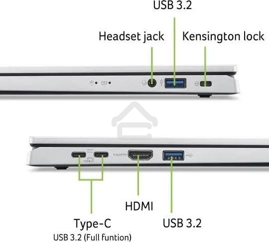 Ноутбук Acer Aspire Go AG15-32P-394D серебристый 15.6