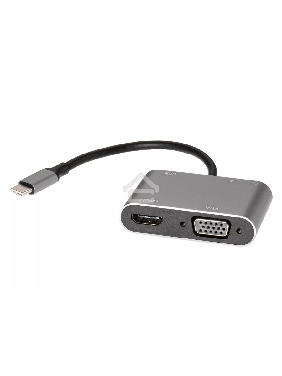 Адаптер USB Type-Cm-->VGA, HDMI 4k*30Hz, USB3.0, PD, Audio,iOpen (Aopen/Qust/VCOM)<ACU4511>