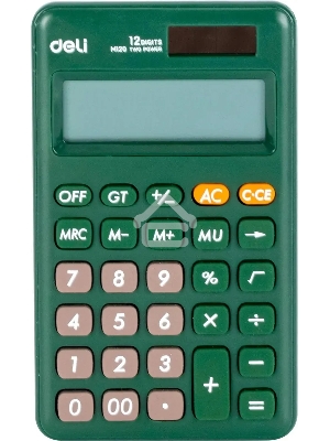 Калькулятор карманный Deli EM120GREEN зеленый 12-разр.